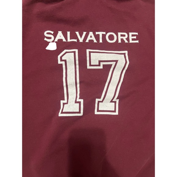 Jerzees Mystic Falls Timberwolves Salvatore 17 Hoodie Maroon Medium Vampire Diar - Picture 9 of 9